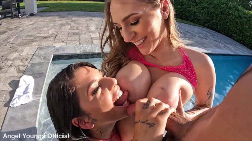 Angel Youngs – Poolside Threesome With Gina Valentina