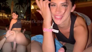 Kassie Wallis – Risky Pool Bar Sextape