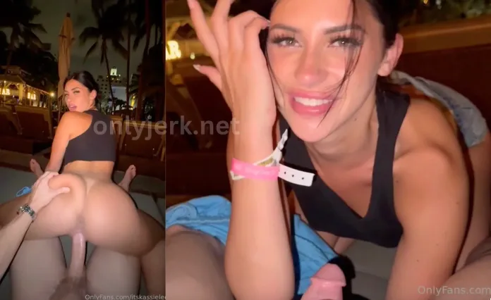 Kassie Wallis – Risky Pool Bar Sextape