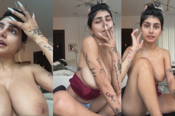 Mia Khalifa – Topless Smoking