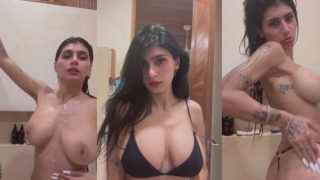 Mia Khalifa – Black Bra Shower
