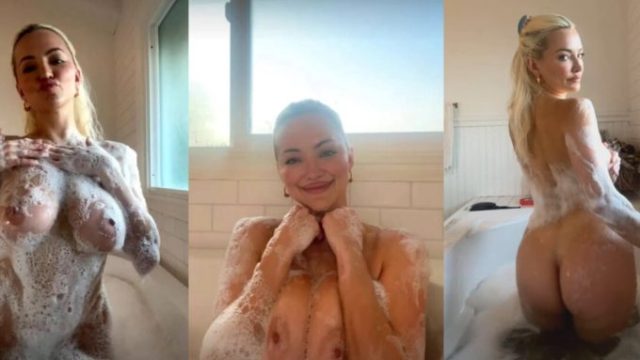 Lindsey Pelas – Nude Bathtub Live