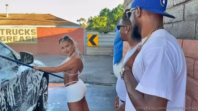 Hayley Davies – Car Wash Babe Takes Double BBC Penetration For Extra Cash