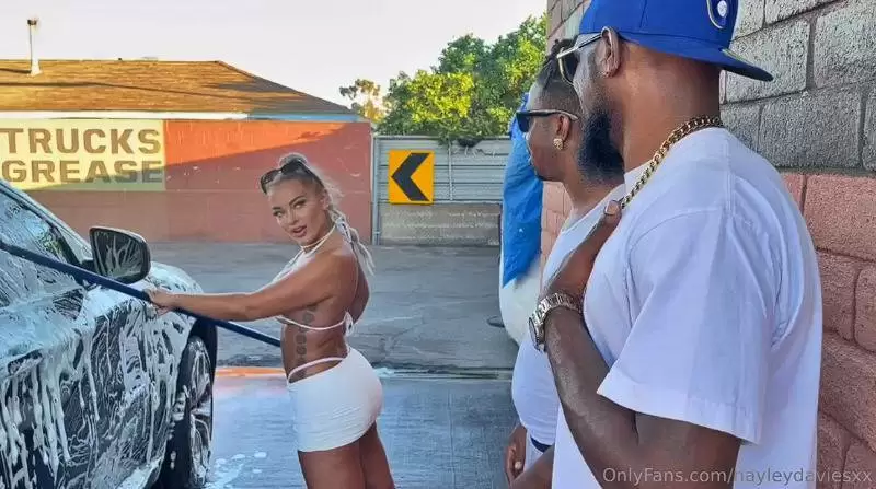 Hayley Davies – Car Wash Babe Takes Double BBC Penetration For Extra Cash