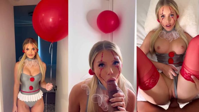 ScarlettKissesXO – Pennywise Dick Sucking Clown Railed By BBC Video Leaked