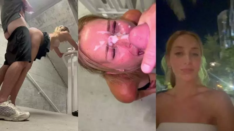 StrawberryShan – Fuck In The Stair Way And Cum Walk