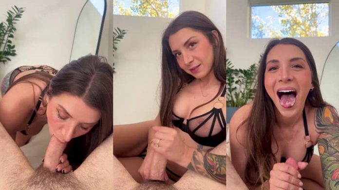 Mathema Kitten Swallows Cum After Blowjob