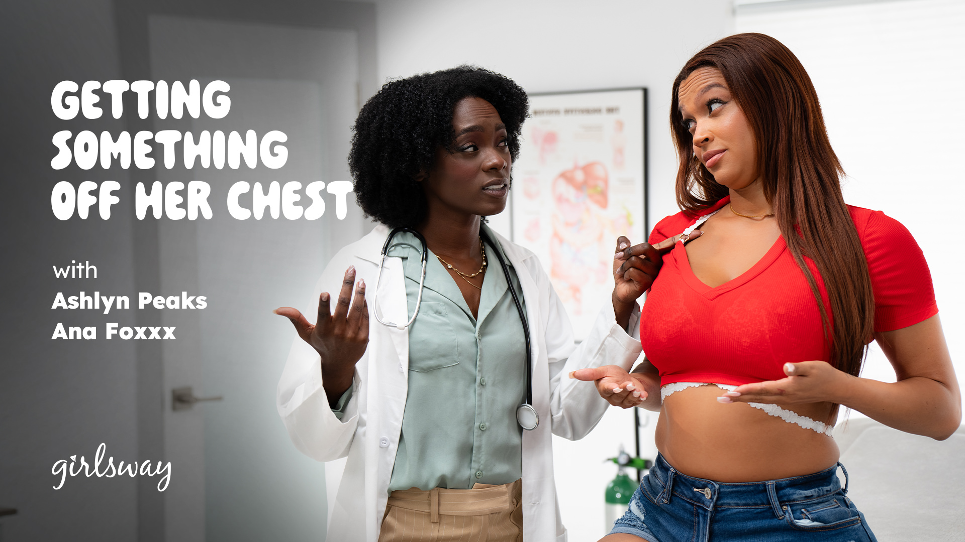 GirlsWay: Getting Something Off Her Chest – Ana Foxxx & Ashlyn Peaks